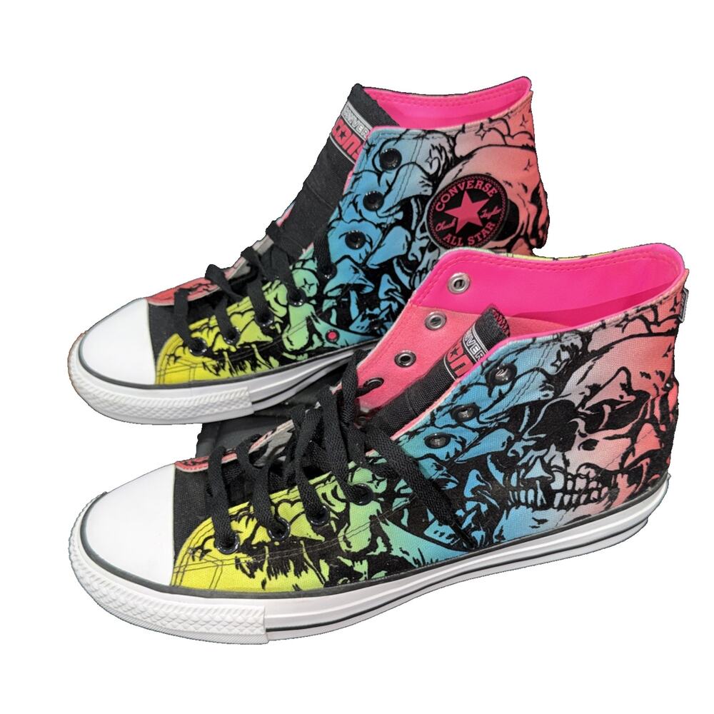 Converse CONS Skull Tie Dye High Top Sneakers Men 9 Women 11